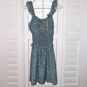 Blue floral tank dress